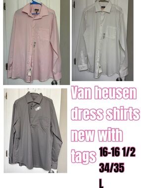 Van Heusen Men's Dress Shirt bundle of 3